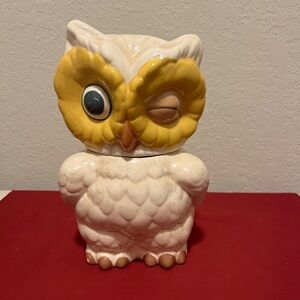 Charming Owl Ceramic Cookie Jar